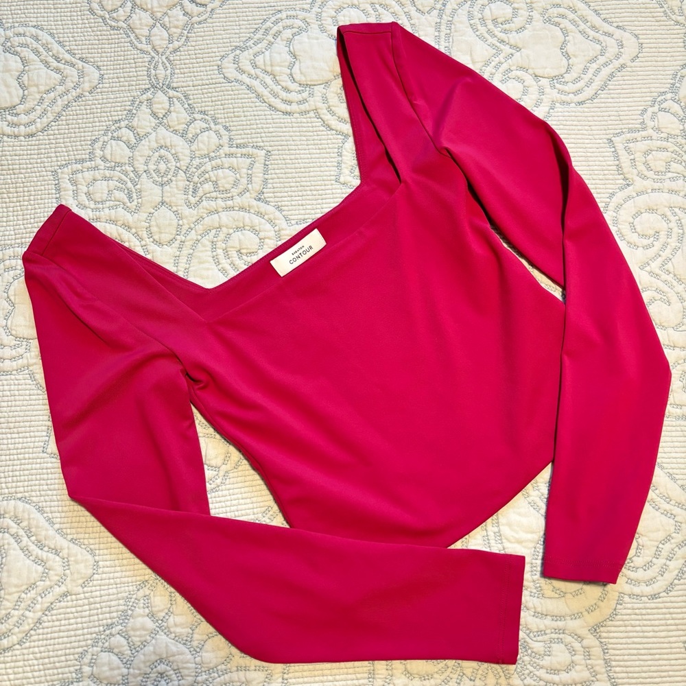 Aritzia | Babaton Contour Squareneck Longsleeve SM in Granita Pink - Picture 2 of 3